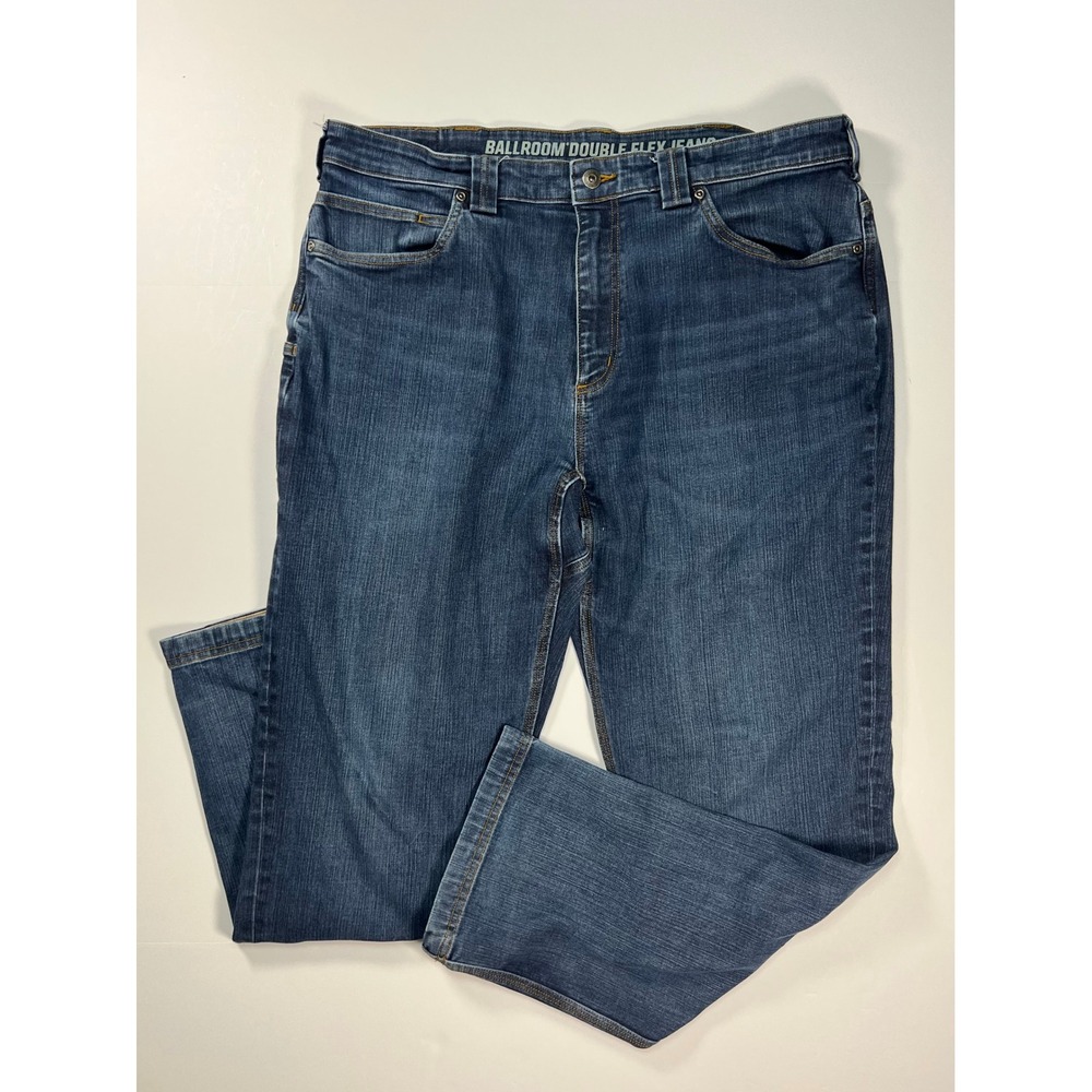Duluth Trading Co Ballroom Double Flex Jeans Mens 38x32 Blue Relaxed Fit Denim